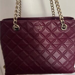 Kate Spade Quilted Burgundy Tote Bag